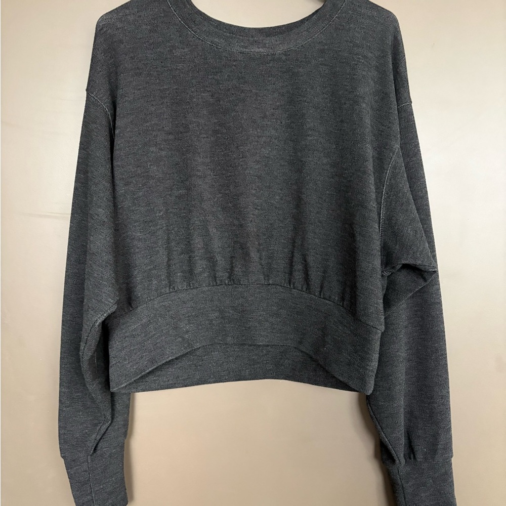 bobi Charcoal Ribbed Top